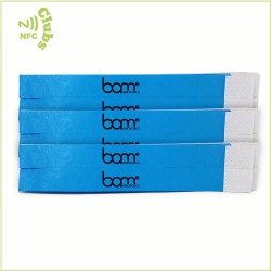 Custom design NFC NTAG216 Disposable Tyvek Paper Wristband